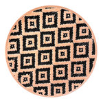 Set de table rond beige et noir en feuilles de bambou - 38 cm