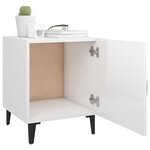 vidaXL Table de chevet Blanc brillant Bois d'ingénierie