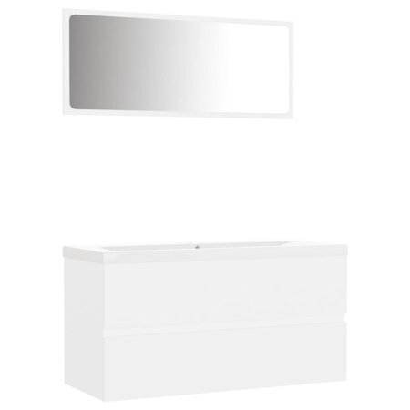 vidaXL Ensemble de meubles de salle de bain Blanc Aggloméré