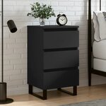 vidaXL Table de chevet noir 40x35x69 cm bois d’ingénierie