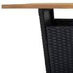 vidaXL Ensemble de bar de jardin 9 Pièces et coussins Résine tressée Noir