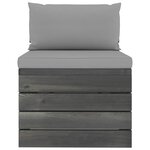 vidaXL Salon palette de jardin 5 Pièces avec coussins Bois de pin massif