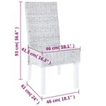vidaXL Chaises à manger lot de 2 rotin kubu et bois de manguier