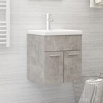 vidaXL Armoire d'évier avec lavabo intégré Gris béton Aggloméré
