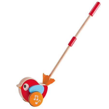 Hape jouet à pousser musical lilly rouge e0353
