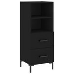 vidaXL Buffet haut Noir 34 5x34x180 cm Bois d'ingénierie