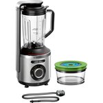 Bosch-blender sous vide 2en1 vitamaxx - 1000w- pompe sous vide jusqu'à 75 kpa - 6 lames - 37.000 trs/min-3 progr.- inox/noir