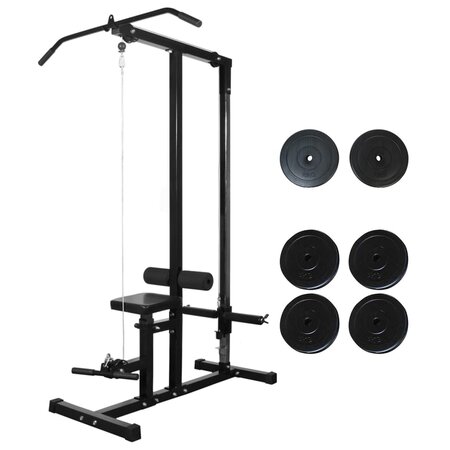 vidaXL Tour de musculation avec plaques de poids 40 kg
