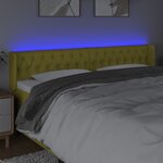 vidaXL Tête de lit à LED Vert 203x16x78/88 cm Tissu