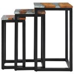 vidaXL Tables gigognes 3 Pièces Bois de teck massif et polyrésine