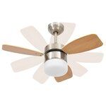vidaXL Ventilateur de plafond lampe et télécommande 76 cm Marron clair