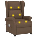 vidaXL Fauteuil de massage électrique à oreilles marron tissu