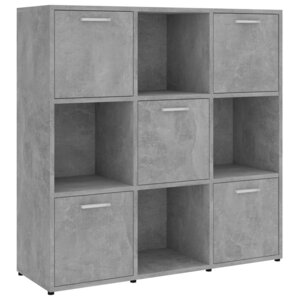 vidaXL Bibliothèque Gris béton 90x30x90 cm Aggloméré