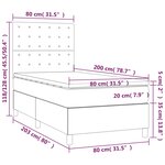 vidaXL Lit à sommier tapissier et matelas Noir 80x200 cm Tissu