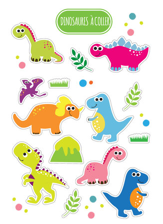 Gommettes dinosaures de 2 à 6 5 cm 28 pièces
