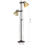 vidaXL Lampadaire avec 2 abat-jour Laiton E27 Fonte