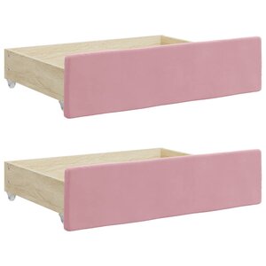 vidaXL Tiroirs de lit 2 Pièces rose bois d'ingénierie et velours