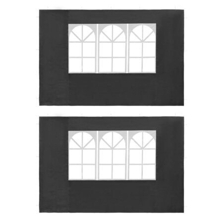 vidaXL Paroi de tente de réception 2 Pièces avec fenêtre PE Anthracite
