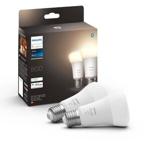 Philips hue blanc ampoules led connectées e27 - compatible bluetooth pack de 2
