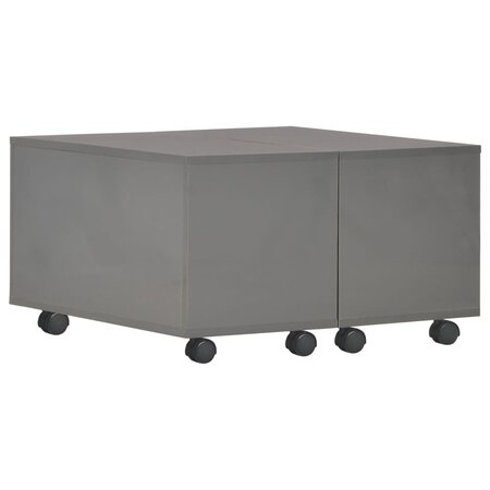 vidaXL Table basse Gris brillant 60x60x35 cm Aggloméré