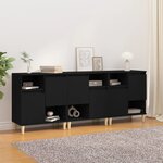 vidaXL Buffets 3 Pièces noir 60x35x70 cm bois d'ingénierie