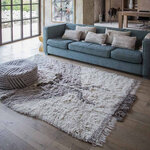 Tapis bohème en laine - naturel - 170 x 240 cm