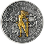 Pièce de monnaie en Argent 1 Dollar g 62.2 (2 oz) Millésime 2023 Norse Gods Plating FREYR