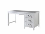 LEWIS Lit simple + Sommier + Chevet + Armoire 3 portes + Bureau