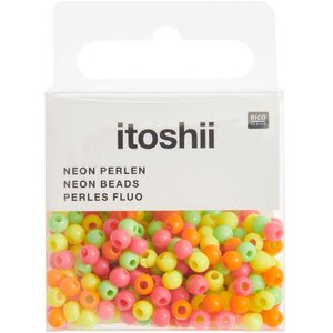 300 Perles rondes 4 mm - fluo