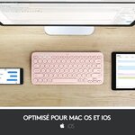 Clavier ordinateur - bluetooth - logitech - k380 multi-device - rose