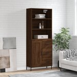 vidaXL Buffet haut Chêne marron 69 5x34x180 cm Bois d'ingénierie