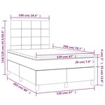 vidaXL Lit à sommier tapissier avec matelas Noir 120x200 cm Tissu