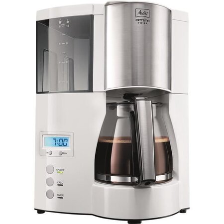 Melitta 100801 cafetiere filtre programmable optima timer - blanc