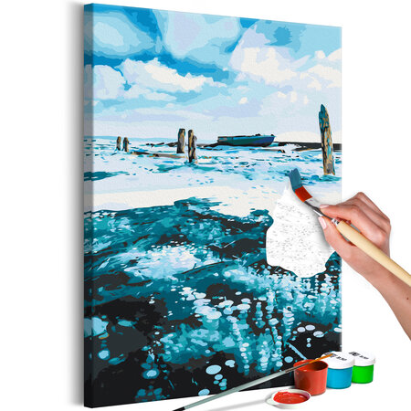 Tableau à peindre par soi-même - frozen baikal l x h en cm 40x60