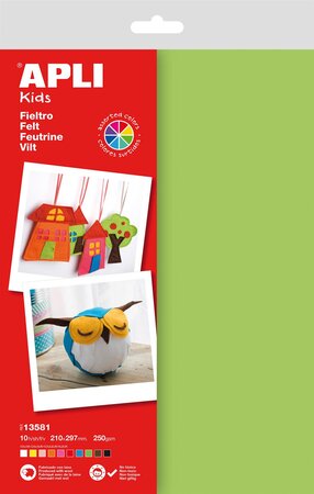 Feutrine A4 Couleurs Assorties 10 feuilles