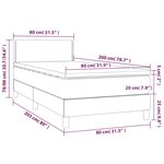 vidaXL Lit à sommier tapissier et matelas Noir 80x200 cm Tissu