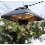 Sunred Chauffage suspendu Spica Square 2000 W Halogène Noir CE17SQ-B