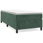 vidaXL Lit à sommier tapissier avec matelas Vert foncé 90x200 cm