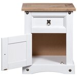 vidaXL Table de chevet Gamme Corona pin mexicain Blanc 53x39x67 cm