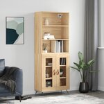 vidaXL Buffet haut Chêne sonoma 69 5x34x180 cm Bois d'ingénierie