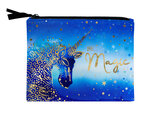 Pochette 20 x 15 cm bleue - Licorne