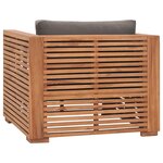 vidaXL Fauteuil de jardin avec coussins gris foncé Bois de teck solide