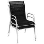 vidaXL Mobilier de salle à manger d'extérieur 7 Pièces Acier Noir