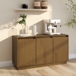 vidaXL Buffet Marron miel 111x34x60 cm Bois massif de pin