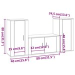 vidaXL Ensemble de meubles TV 3 Pièces Blanc brillant Bois d'ingénierie