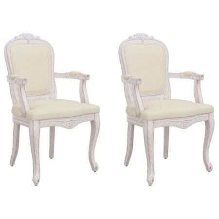 vidaXL Chaises à manger 2 Pièces beige 62x59 5x100 5 cm lin