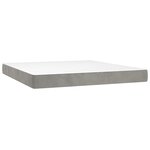 vidaXL Lit à sommier tapissier et matelas Gris clair 180x200cm Velours