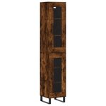 vidaXL Buffet haut Chêne fumé 34 5x34x180 cm Bois d'ingénierie