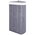 vidaXL Panier à linge d'angle Bambou Gris 60 L