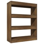 vidaXL Bibliothèque/Cloison Chêne marron 80x30x103 cm Bois ingénierie